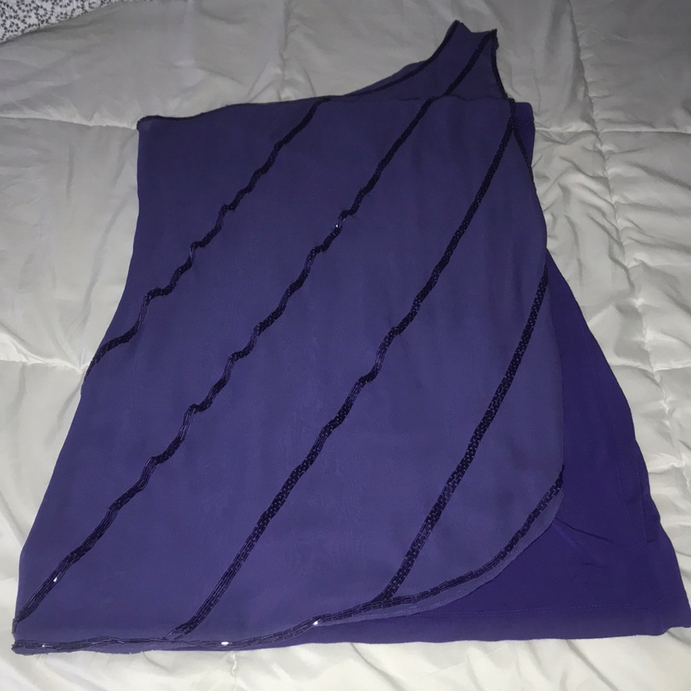 Fun one shoulder purple dress